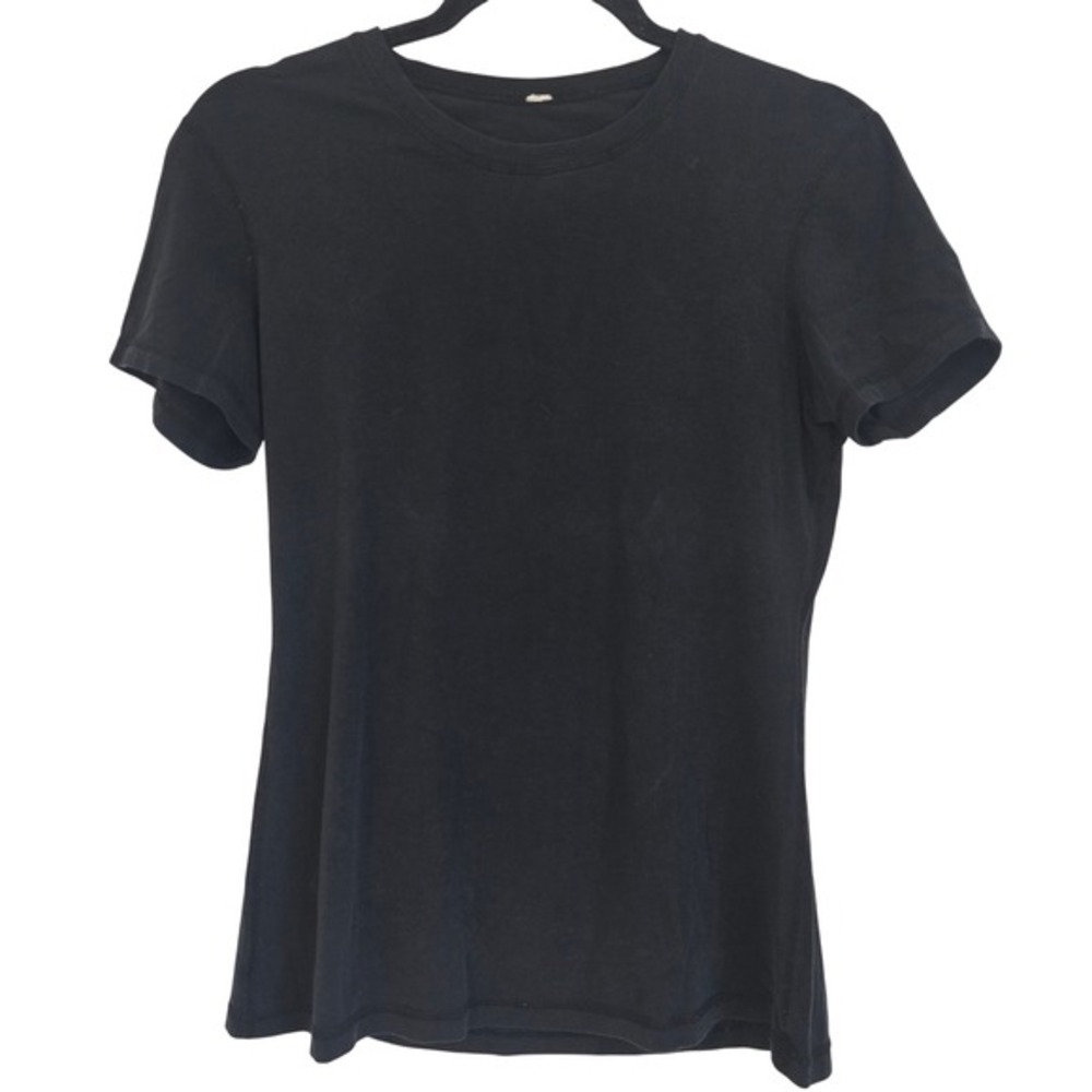 Lululemon Black Crew Neck Short Sleeve T Shirt‎ Athleisure Casual Top Womens XS